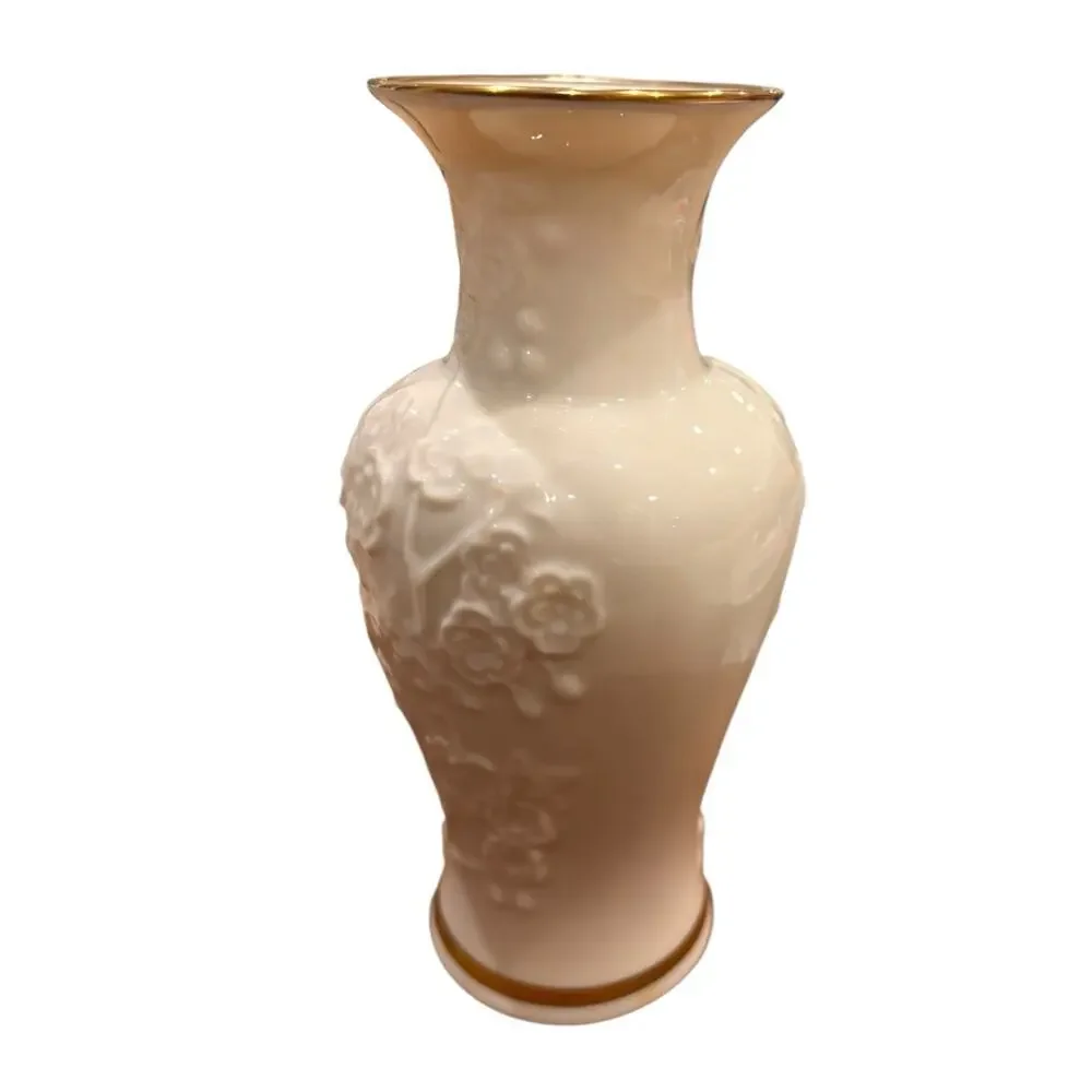 Vintage Lenox Floral Flowers Bud Vase 24K Gold Trim 6-1/2